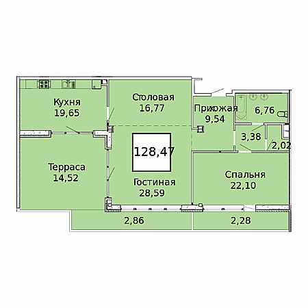 ЖК Элегант Пентхаус 128.47м2