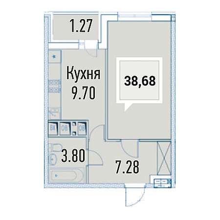 ЖК Империал 1 комнатная 38.68м2