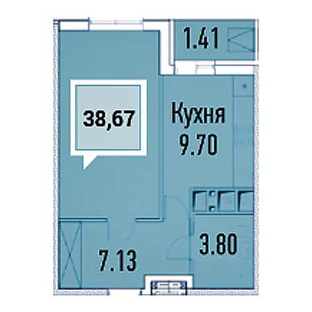 ЖК Империал 1 комнатная 38.67м2