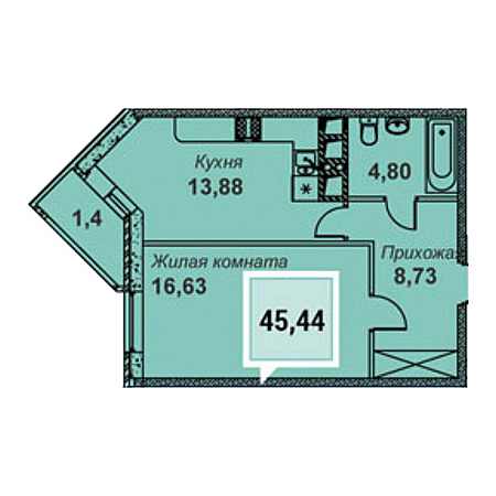 ЖК Империал 1 комнатная 45.44м2