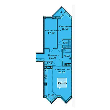 ЖК Империал 2 комнатная 101.35м2