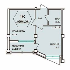 ЖК Барселона 1 комнатная 36.3м2