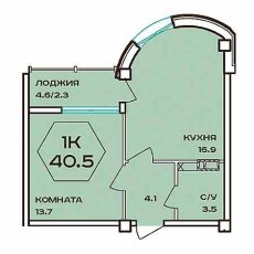 ЖК Барселона 1 комнатная 40.5м2