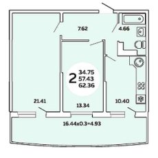 ЖК Инсити-Life 2 комнатная 62.36м2