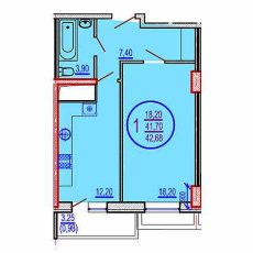 ЖК Времена Года 2 1 комнатная 42.68м2