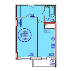 ЖК Времена Года 2 1 комнатная 43.58м2