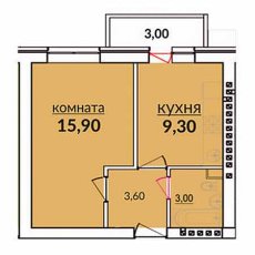 ЖК Подсолнухи 1 комнатная 34.80м2