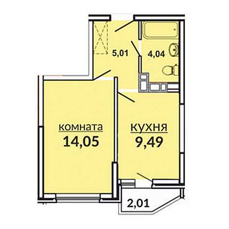 ЖК Видный 1 комнатная 34.60м2