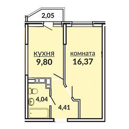 ЖК Видный 1 комнатная 36.67м2