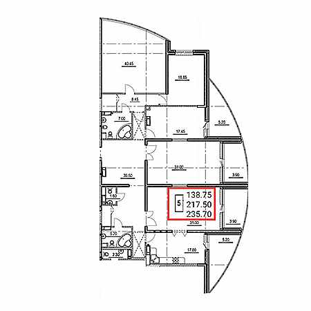 ЖК Ривьера 4+ комнаты 235.70м2