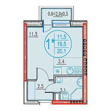 ЖК Прогресс Студия 20.1м2