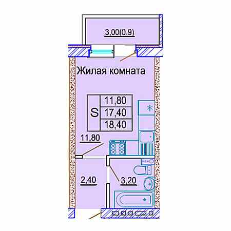 ЖК Матрешки Студия 18.40м2