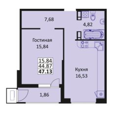 ЖК Стрижи 1 комнатная 47.13 м2
