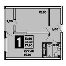 ЖК Самолет-2 1 комнатная 37.8м2