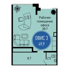Коммерческое помещение 49.9м2 ЖК Абрикосово