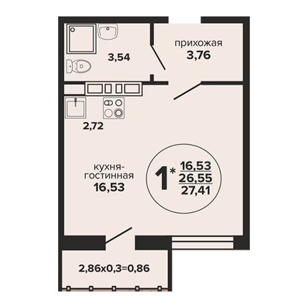 ЖК Гулливер 3 комнатная 27,41м2