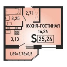 ЖК Панорама Студия 25.24м2