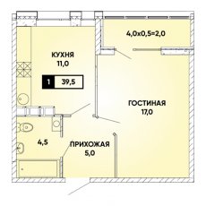 ЖК Архитектор-1 комнатная-39.5