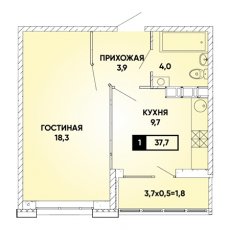 ЖК Архитектор-1 комнатная-37.7