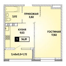 ЖК Архитектор 1 комнатная 36.81м2