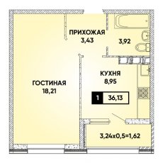 ЖК Архитектор 1 комнатная 36.13м2