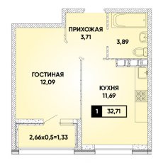 ЖК Архитектор 1 комнатная 32.71м2